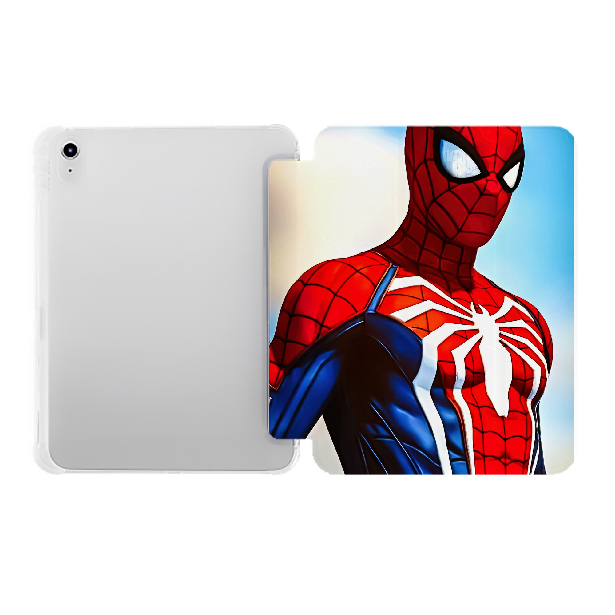 （画像用） Spider Man スパイダーマン IPad ケース ペン収納付き 三つ折りスタンド PUレザー×シリコン 対応機種9.5/10.5/10.9インチ